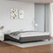 vidaXL - Bedframe - kunstleer - grijs - 200x200 - cm