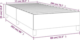 vidaXL - Bedframe - kunstleer - grijs - 80x200 - cm