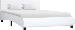 vidaXL - Bedframe - kunstleer - wit - 140x200 - cm