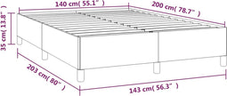 vidaXL - Bedframe - kunstleer - wit - 140x200 - cm