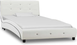 vidaXL - Bedframe - kunstleer - wit - 90x200 - cm