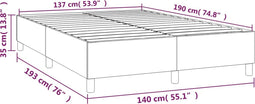 vidaXL - Bedframe - kunstleer - zwart - 140x190 - cm