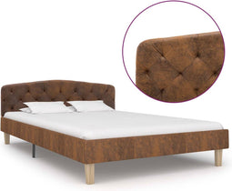 vidaXL - Bedframe - kunstsuède - bruin - 120x200 - cm