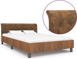vidaXL - Bedframe - kunstsuède - bruin - 120x200 - cm