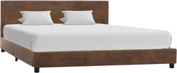 vidaXL - Bedframe - kunstsuède - bruin - 120x200 - cm