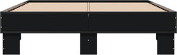 vidaXL - Bedframe - LED - bewerkt - hout - metaal - zwart - 140x190 - cm