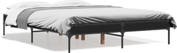 vidaXL - Bedframe - LED - bewerkt - hout - metaal - zwart - 140x190 - cm