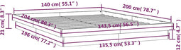 vidaXL - Bedframe - LED - massief - hout - 140x200 - cm