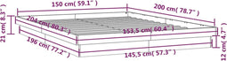 vidaXL - Bedframe - LED - massief - hout - 150x200 - cm - King - Size