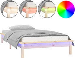 vidaXL - Bedframe - LED - massief - hout - 90x200 - cm