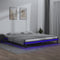 vidaXL - Bedframe - LED - massief - hout - grijs - 160x200 - cm