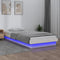 vidaXL - Bedframe - LED - massief - hout - wit - 100x200 - cm