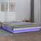 vidaXL - Bedframe - LED - massief - hout - wit - 120x190 - cm