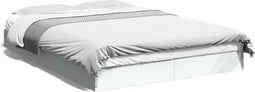 vidaXL - Bedframe - LED - massief - hout - wit - 120x200 - cm