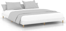 vidaXL - Bedframe - LED - massief - hout - wit - 120x200 - cm