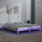 vidaXL - Bedframe - LED - massief - hout - wit - 120x200 - cm