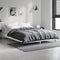 vidaXL - Bedframe - LED - massief - hout - wit - 140x190 - cm