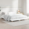 vidaXL - Bedframe - LED - massief - hout - wit - 140x190 - cm