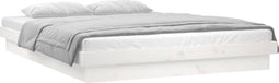 vidaXL - Bedframe - LED - massief - hout - wit - 140x200 - cm