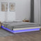 vidaXL - Bedframe - LED - massief - hout - wit - 140x200 - cm