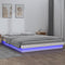vidaXL - Bedframe - LED - massief - hout - wit - 150x200 - cm