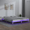 vidaXL - Bedframe - LED - massief - hout - wit - 160x200 - cm
