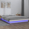 vidaXL - Bedframe - LED - massief - hout - wit - 200x200 - cm
