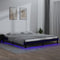 vidaXL - Bedframe - LED - massief - hout - zwart - 120x190 - cm
