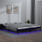 vidaXL - Bedframe - LED - massief - hout - zwart - 120x200 - cm