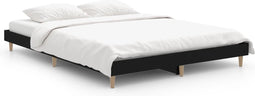 vidaXL - Bedframe - LED - massief - hout - zwart - 140x190 - cm
