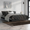 vidaXL - Bedframe - LED - massief - hout - zwart - 140x190 - cm