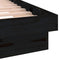 vidaXL - Bedframe - LED - massief - hout - zwart - 150x200 - cm