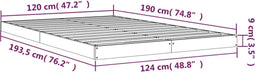 vidaXL - Bedframe - massief - grenenhout - 120x190 - cm