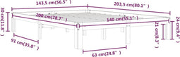 vidaXL - Bedframe - massief - grenenhout - 140x200 - cm