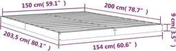 vidaXL - Bedframe - massief - grenenhout - 150x200 - cm