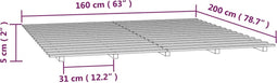 vidaXL - Bedframe - massief - grenenhout - 160x200 - cm