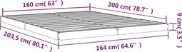 vidaXL - Bedframe - massief - grenenhout - 160x200 - cm