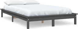 vidaXL - Bedframe - massief - grenenhout - 180x200 - cm - grijs