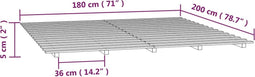 vidaXL - Bedframe - massief - grenenhout - 180x200 - cm