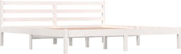 vidaXL - Bedframe - massief - grenenhout - 180x200 - cm - wit