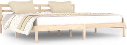 vidaXL - Bedframe - massief - grenenhout - 200x200 - cm