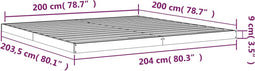 vidaXL - Bedframe - massief - grenenhout - 200x200 - cm
