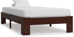vidaXL - Bedframe - massief - grenenhout - donkerbruin - 100x200 - cm