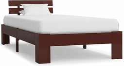 vidaXL - Bedframe - massief - grenenhout - donkerbruin - 100x200 - cm