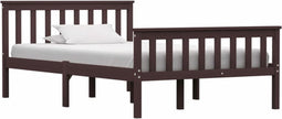vidaXL - Bedframe - massief - grenenhout - donkerbruin - 120x200 - cm