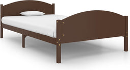 vidaXL - Bedframe - massief - grenenhout - donkerbruin - 120x200 - cm