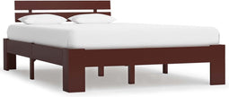 vidaXL - Bedframe - massief - grenenhout - donkerbruin - 120x200 - cm
