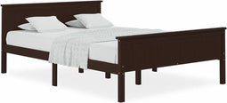 vidaXL - Bedframe - massief - grenenhout - donkerbruin - 140x200 - cm