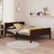 vidaXL - Bedframe - massief - grenenhout - donkerbruin - 140x200 - cm