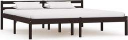 vidaXL - Bedframe - massief - grenenhout - donkerbruin - 160x200 - cm